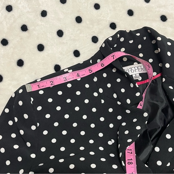 Vintage Kasper Polka Dot Blazer Size 8 - Picture 14 of 14
